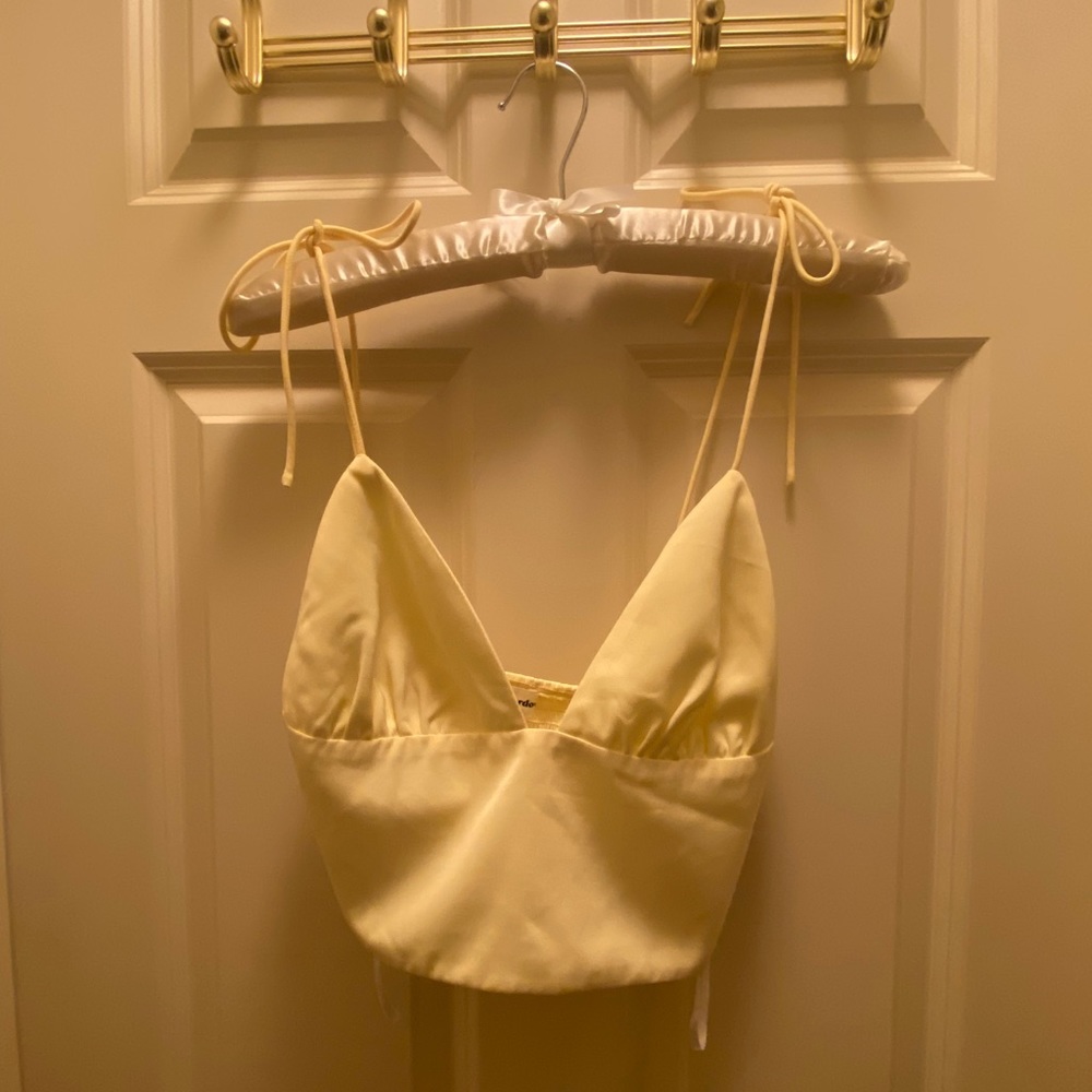 Yellow Cropped Tank, XS Superdown at Revolve